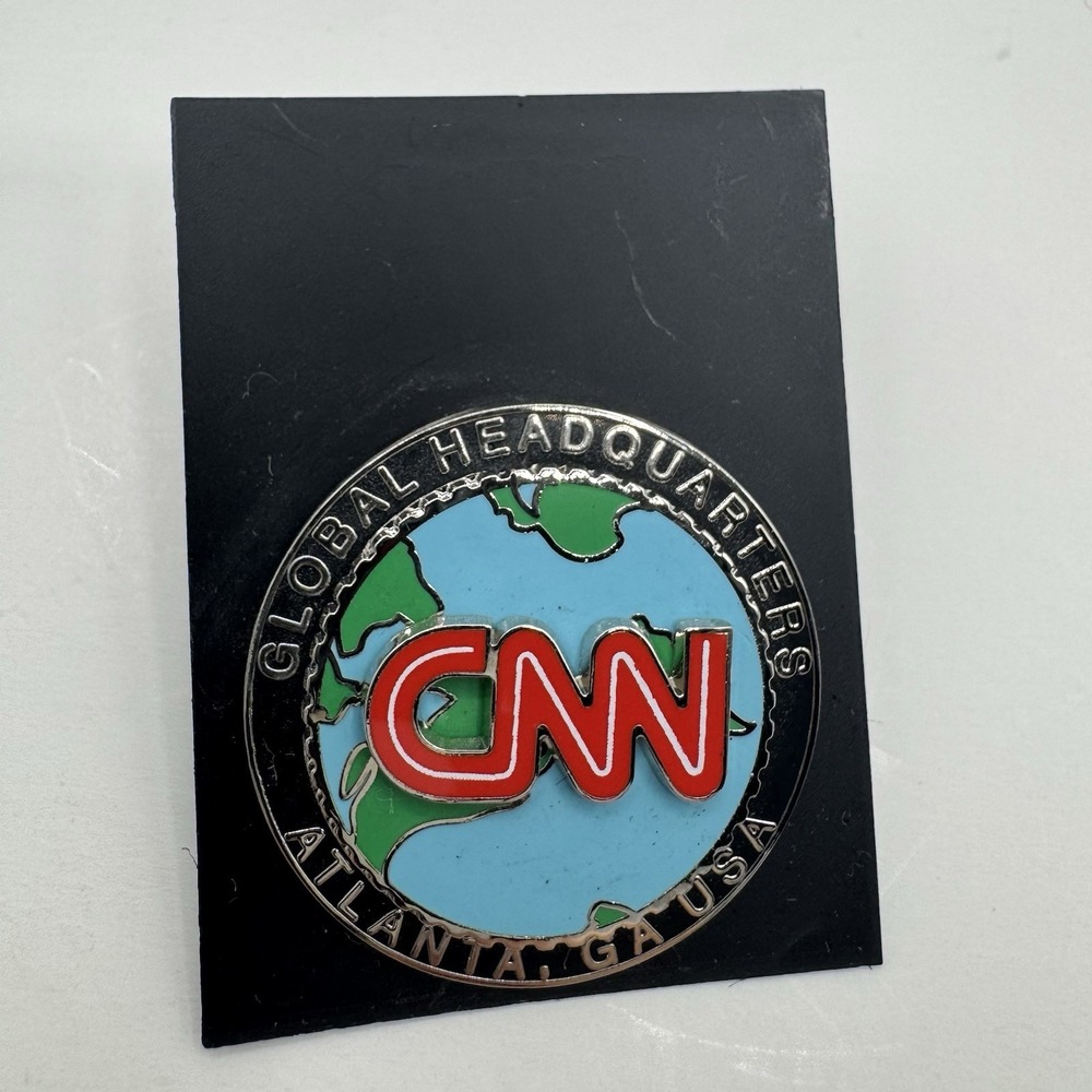 Vintage CNN Pin Global Headquarters Atlanta USA Enamel 3D Advertising Enamel NEW
